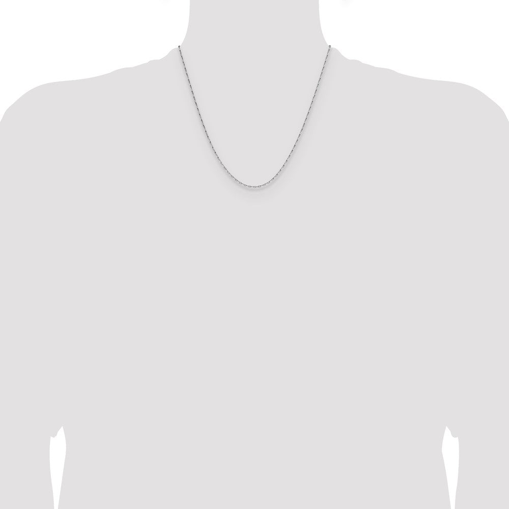 1.4mm D/C Open Long Link Cable Chain - White Gold