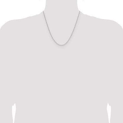1.4mm D/C Open Long Link Cable Chain - White Gold