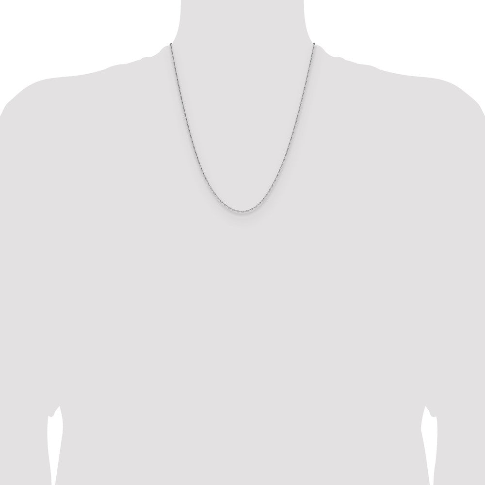1.4mm D/C Open Long Link Cable Chain - White Gold