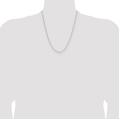1.4mm D/C Open Long Link Cable Chain - White Gold