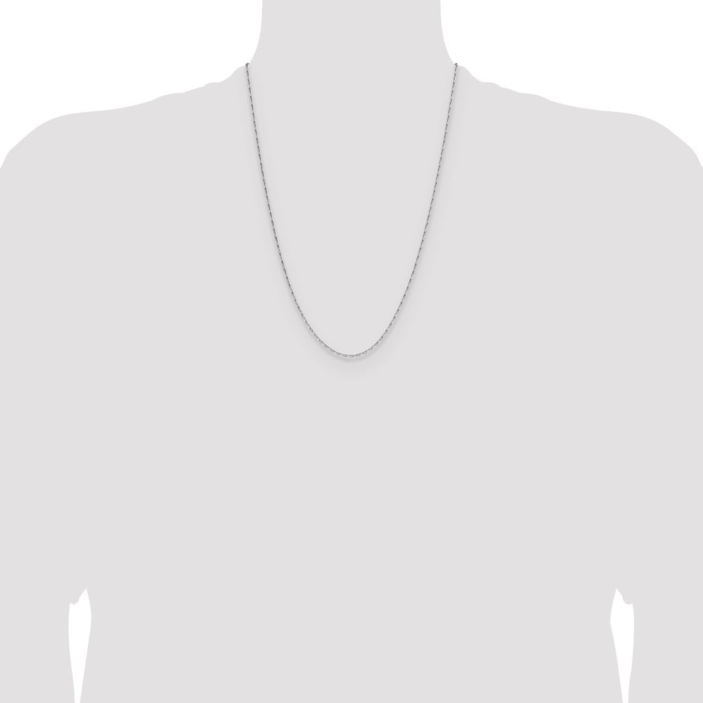 1.4mm D/C Open Long Link Cable Chain - White Gold