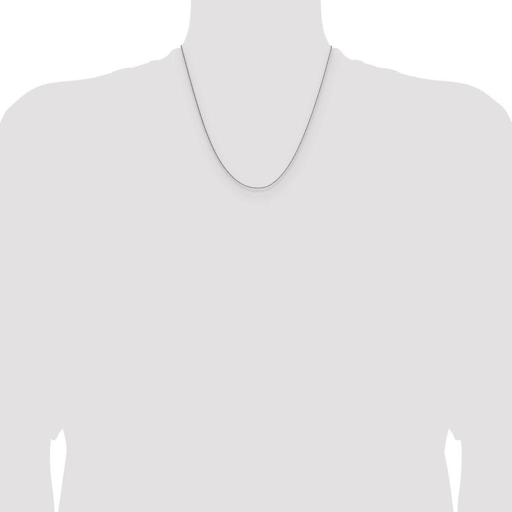 1mm D/C Oval Link Chain - White Gold