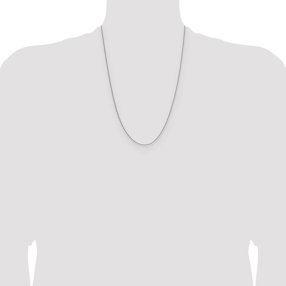 1mm D/C Oval Link Chain - White Gold