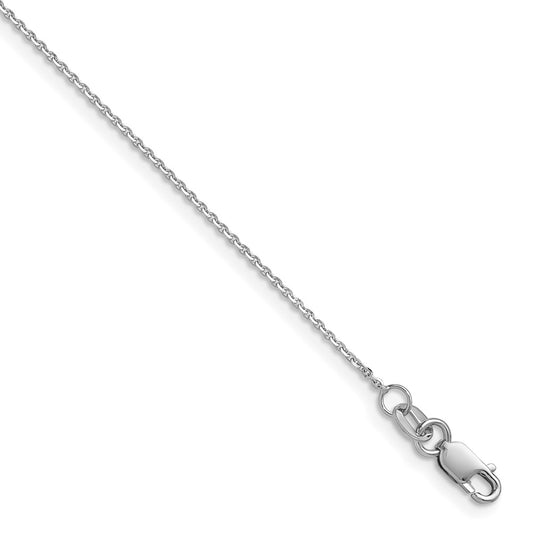 1mm D/C Oval Link Chain - White Gold