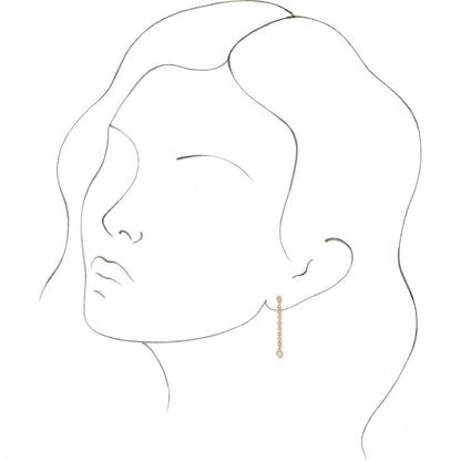 Natural Diamond Bezel-Set Chain Earrings
