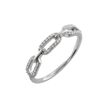 1/6 CTW Natural Diamond Chain Link Ring