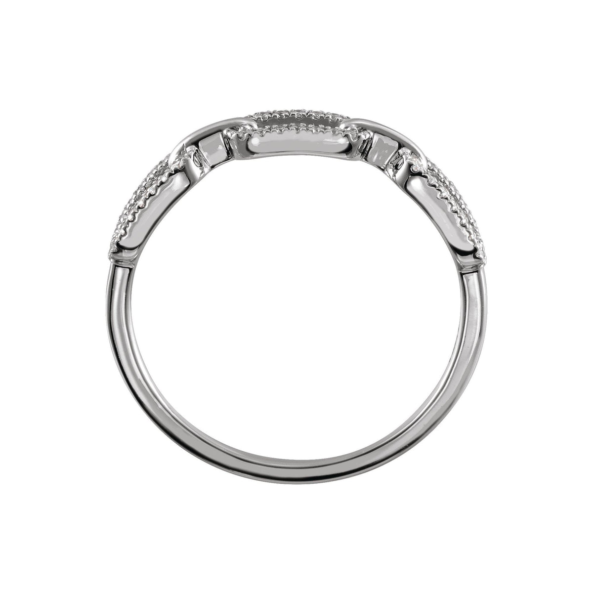 1/6 CTW Natural Diamond Chain Link Ring