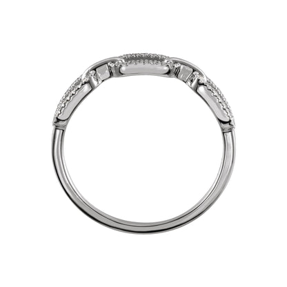 1/6 CTW Natural Diamond Chain Link Ring