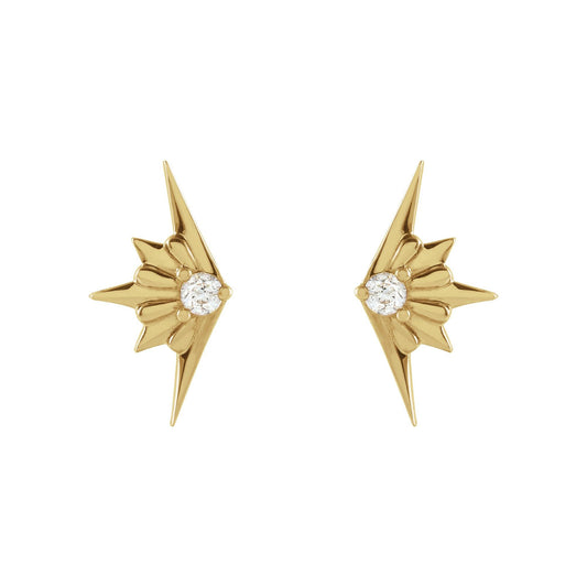 Natural Diamond Accented Starburst Earrings