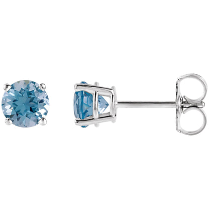 5 mm Natural Aquamarine Earrings