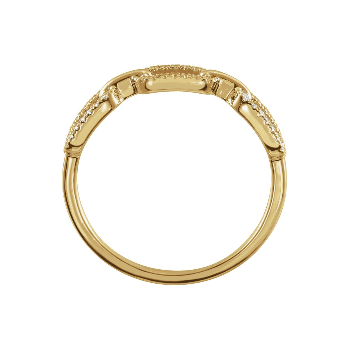 1/6 CTW Natural Diamond Chain Link Ring
