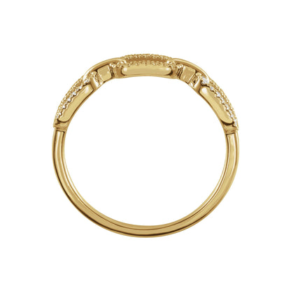 1/6 CTW Natural Diamond Chain Link Ring