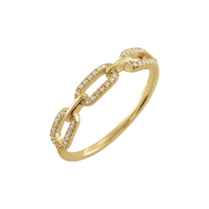 1/6 CTW Natural Diamond Chain Link Ring
