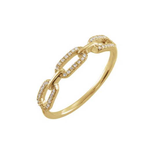 1/6 CTW Natural Diamond Chain Link Ring