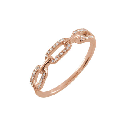 1/6 CTW Natural Diamond Chain Link Ring