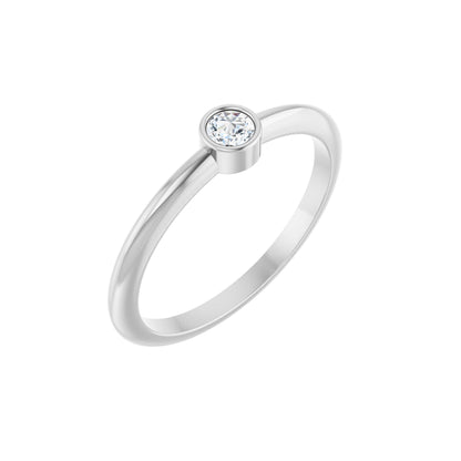 1/10 CT Rose-Cut Natural Diamond Stackable Ring