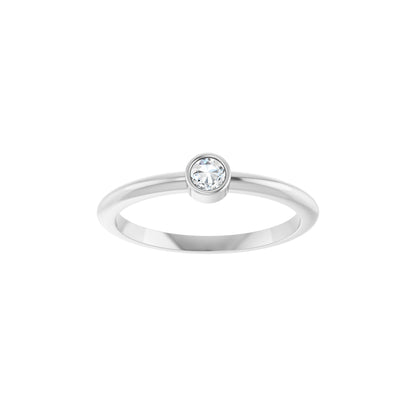 1/10 CT Rose-Cut Natural Diamond Stackable Ring