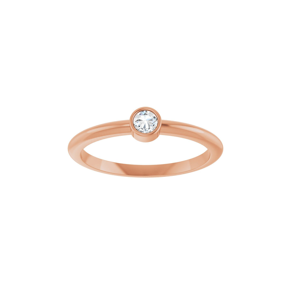 1/10 CT Rose-Cut Natural Diamond Stackable Ring