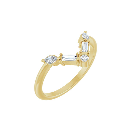 1/4 CTW Natural Diamond V Ring