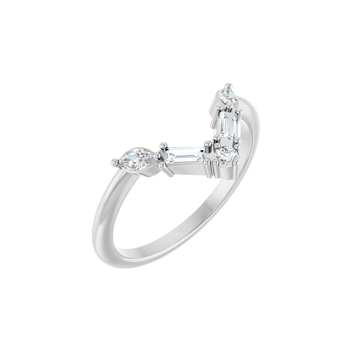 1/4 CTW Natural Diamond V Ring