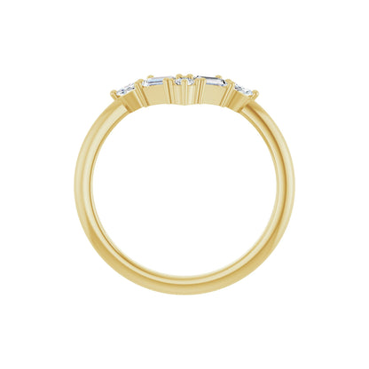 1/4 CTW Natural Diamond V Ring