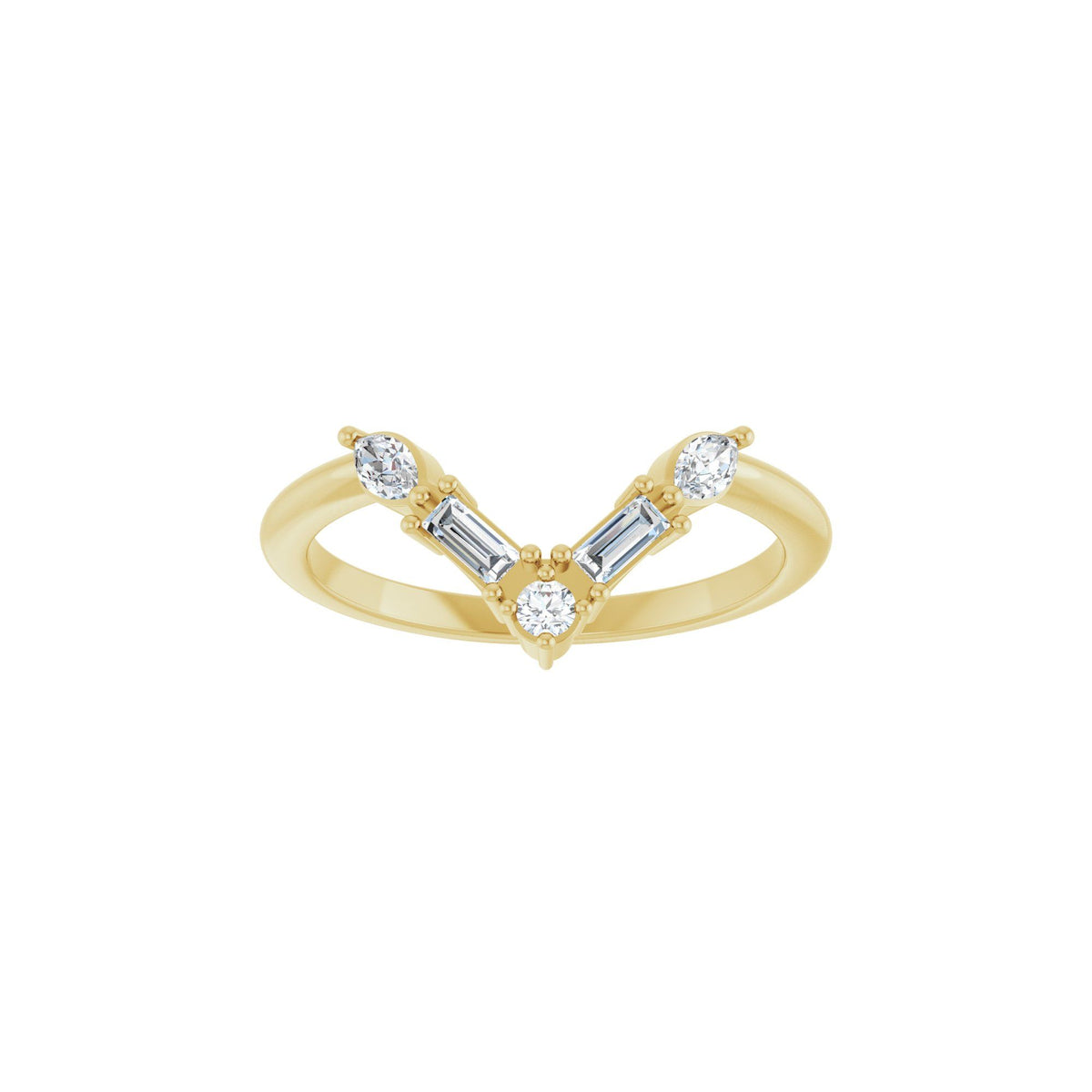 1/4 CTW Natural Diamond V Ring