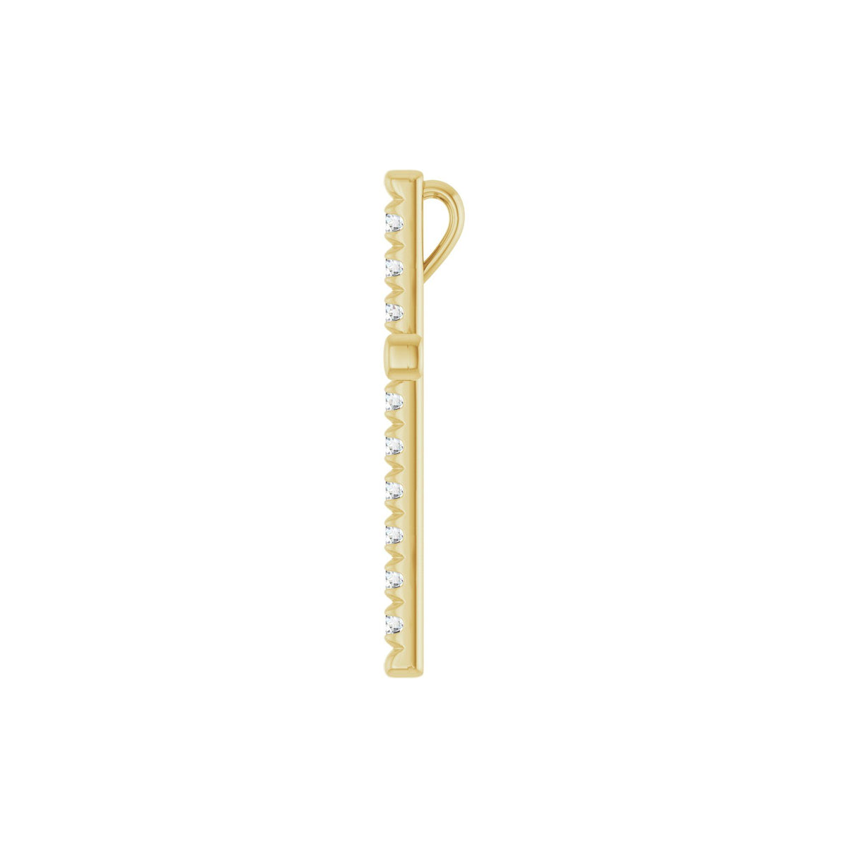 Natural Diamond French-Set Cross Necklace or Pendant