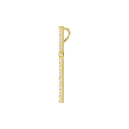 Natural Diamond French-Set Cross Necklace or Pendant