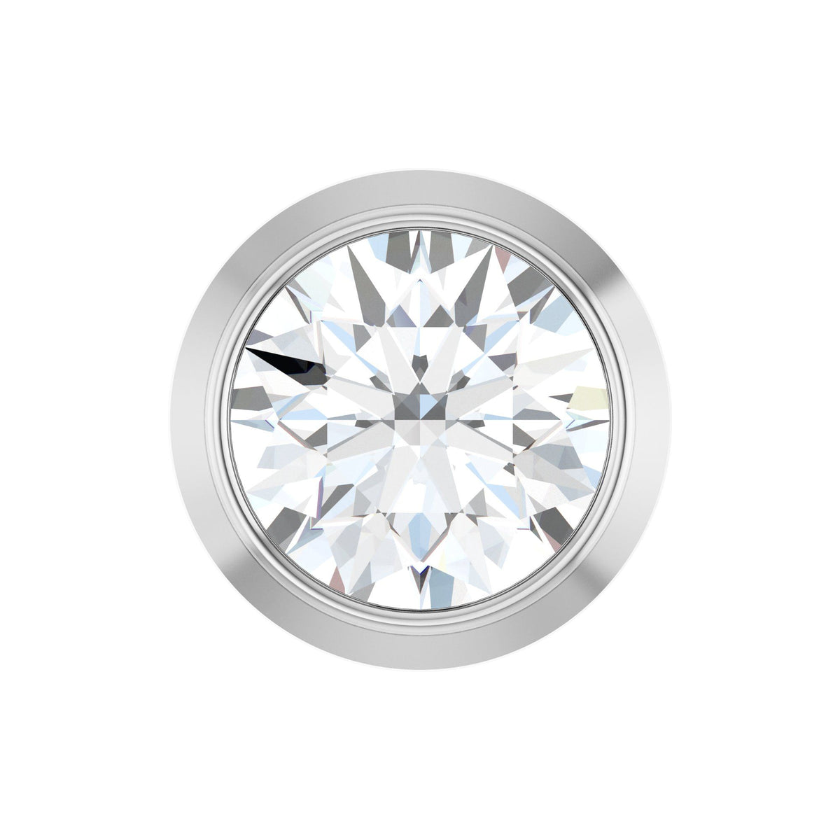 Natural Diamond Round Bezel-Set Slide Pendant