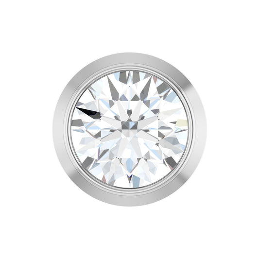 Natural Diamond Round Bezel-Set Slide Pendant