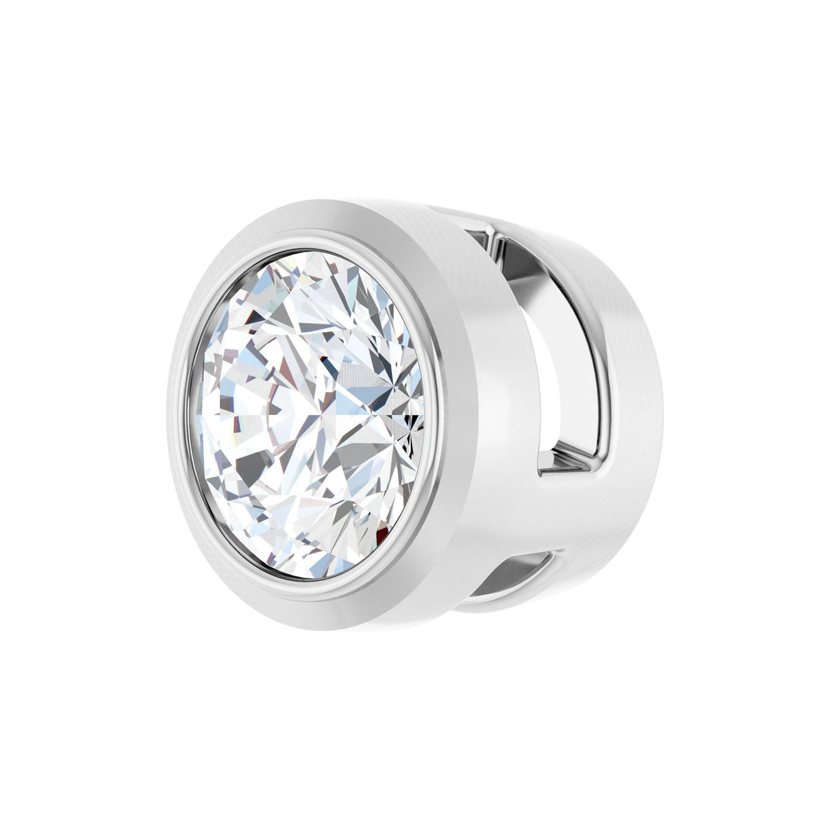 Natural Diamond Round Bezel-Set Slide Pendant