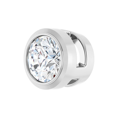 Natural Diamond Round Bezel-Set Slide Pendant