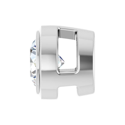 Natural Diamond Round Bezel-Set Slide Pendant