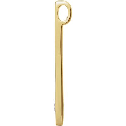 Natural Diamond Family Engravable Bar Pendant
