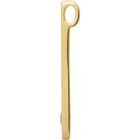 Natural Diamond Family Engravable Bar Pendant