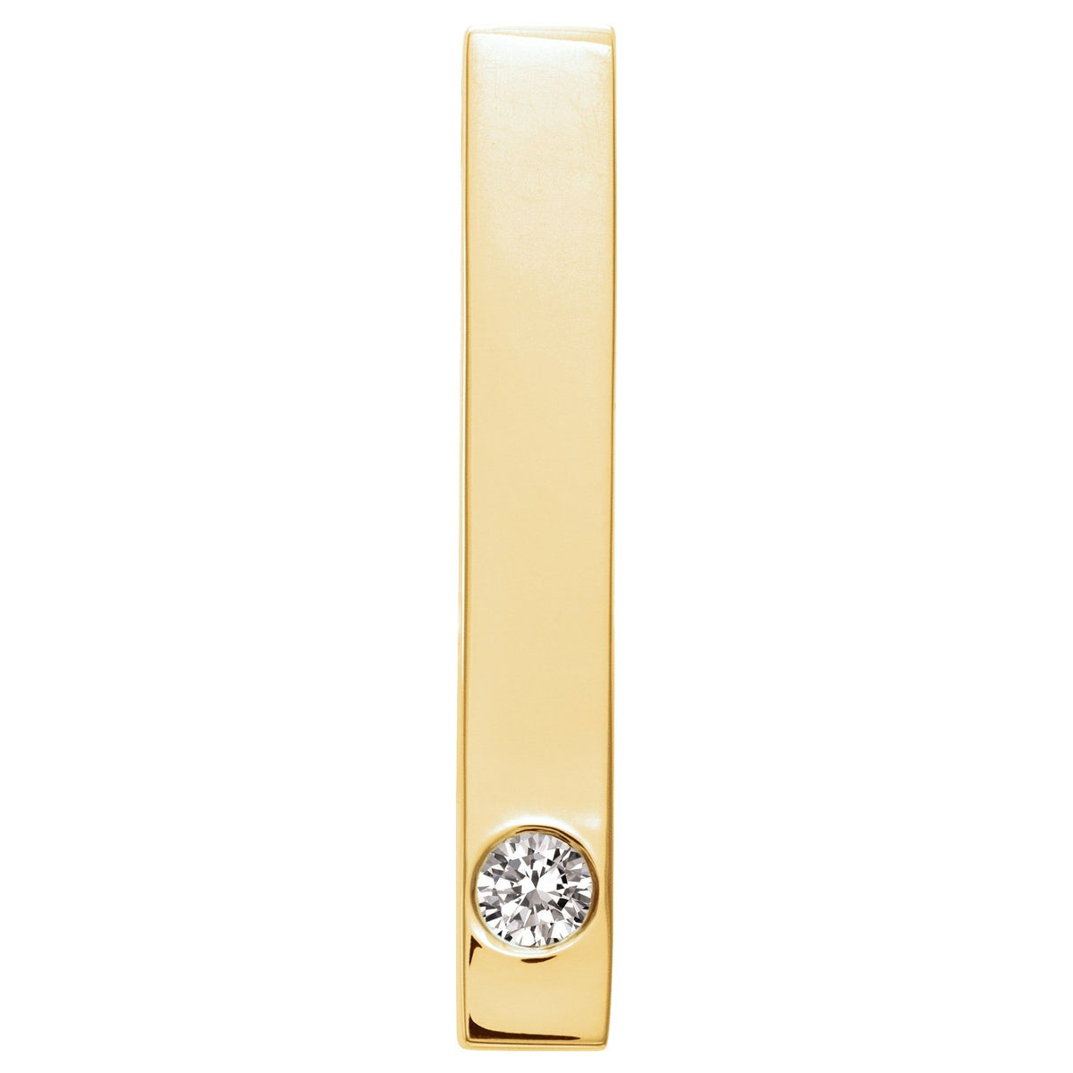 Natural Diamond Family Engravable Bar Pendant
