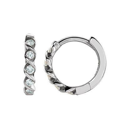 Natural Diamond Twisted Hoop Earrings