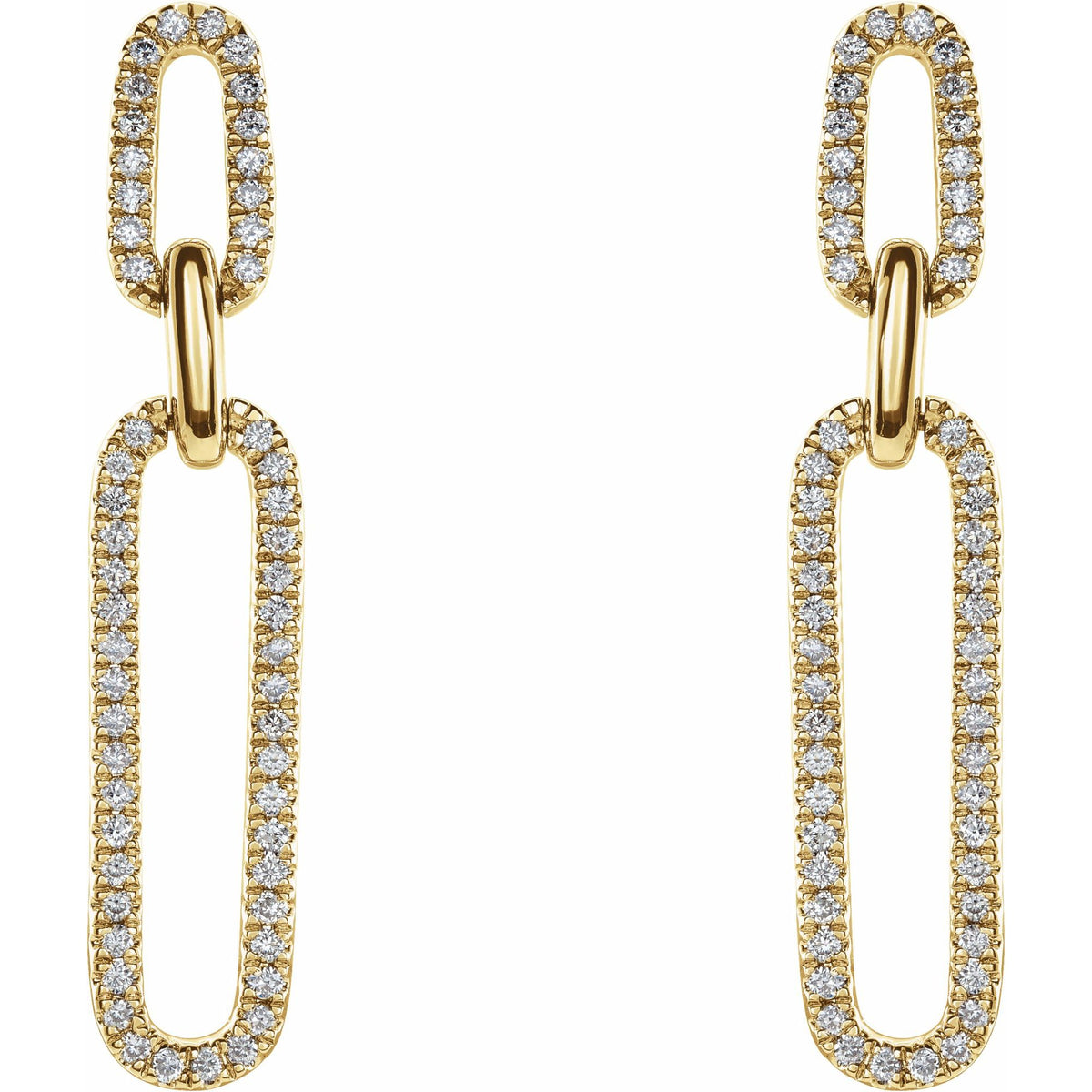 Natural Diamond Link Accented Earrings