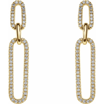Natural Diamond Link Accented Earrings