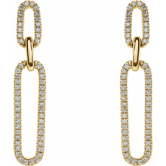 Natural Diamond Link Accented Earrings
