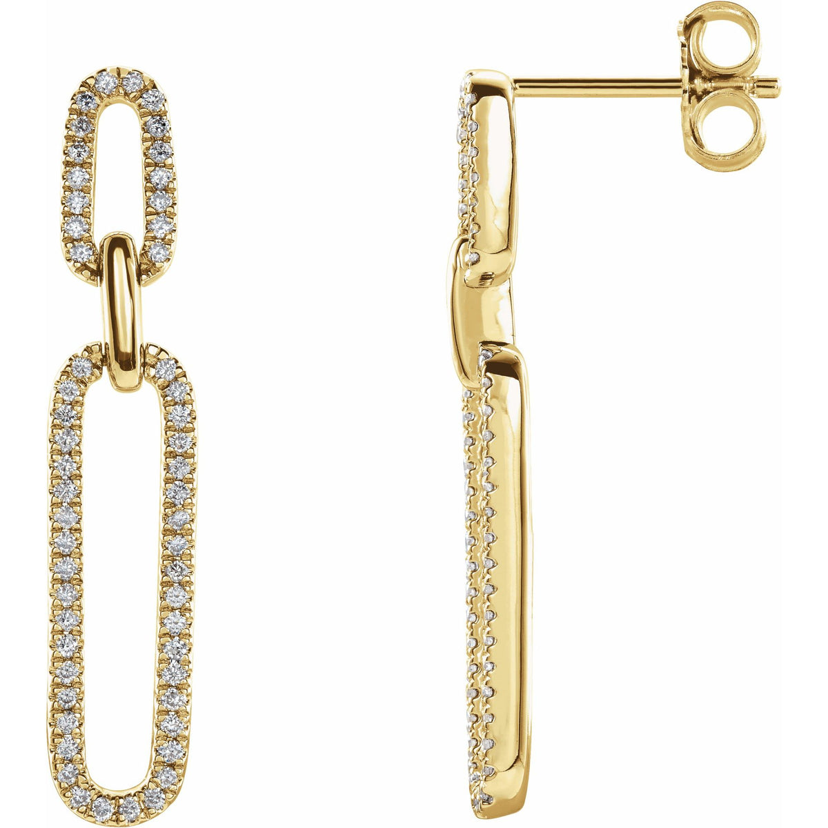Natural Diamond Link Accented Earrings