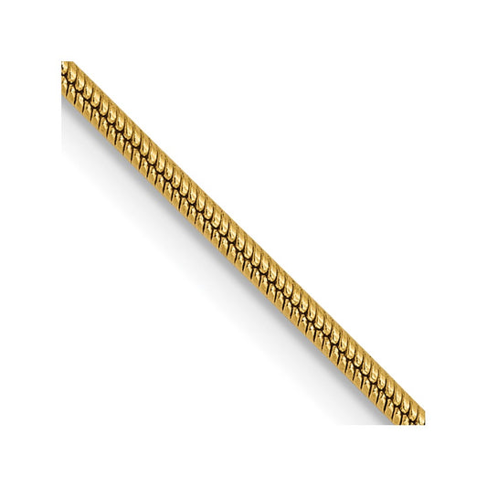 1mm Round Snake Chain - Yellow Gold