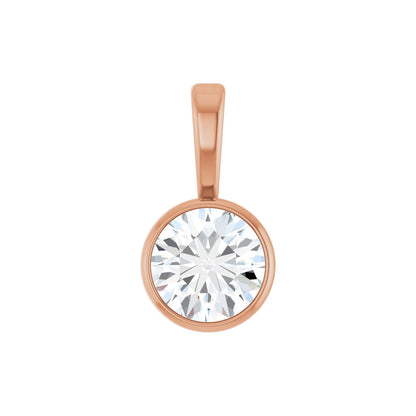 Natural Diamond Bezel-Set Solitaire Necklace or Pendant