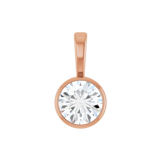 Natural Diamond Bezel-Set Solitaire Necklace or Pendant