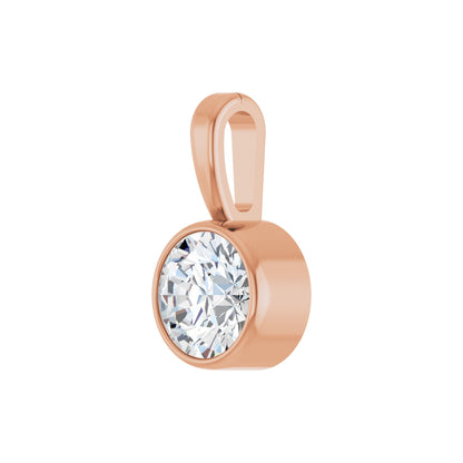 Natural Diamond Bezel-Set Solitaire Necklace or Pendant