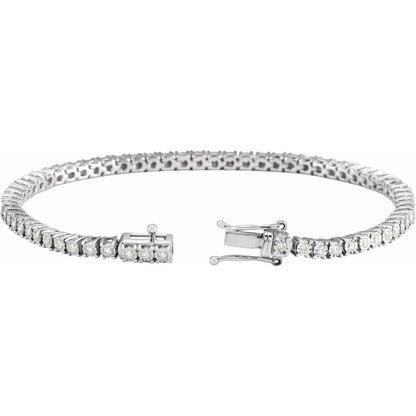 1 CTW Natural Diamond Illusion-Set Line 7" Bracelet