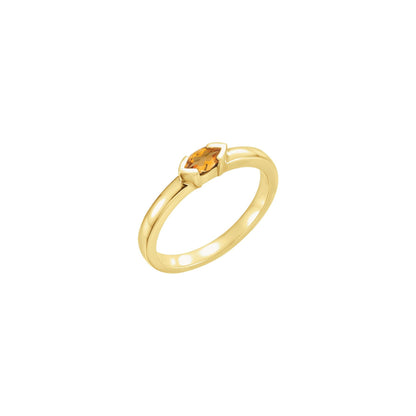 Natural Citrine Stackable Family Ring