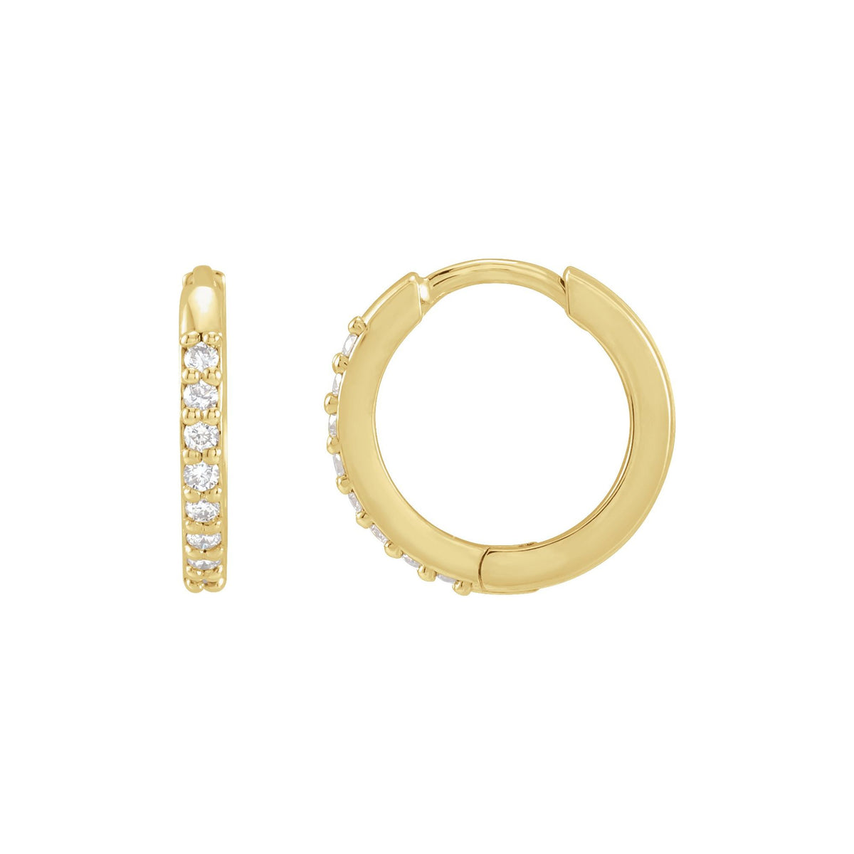 Natural Diamond Accented Huggie Earrings