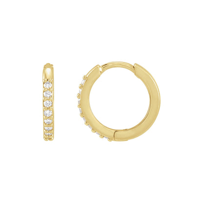 Natural Diamond Accented Huggie Earrings
