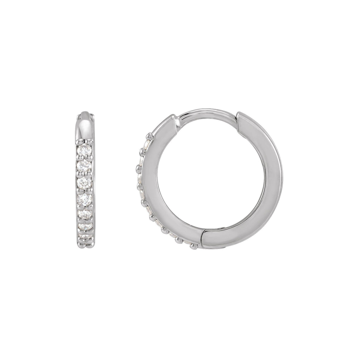 Natural Diamond Accented Huggie Earrings